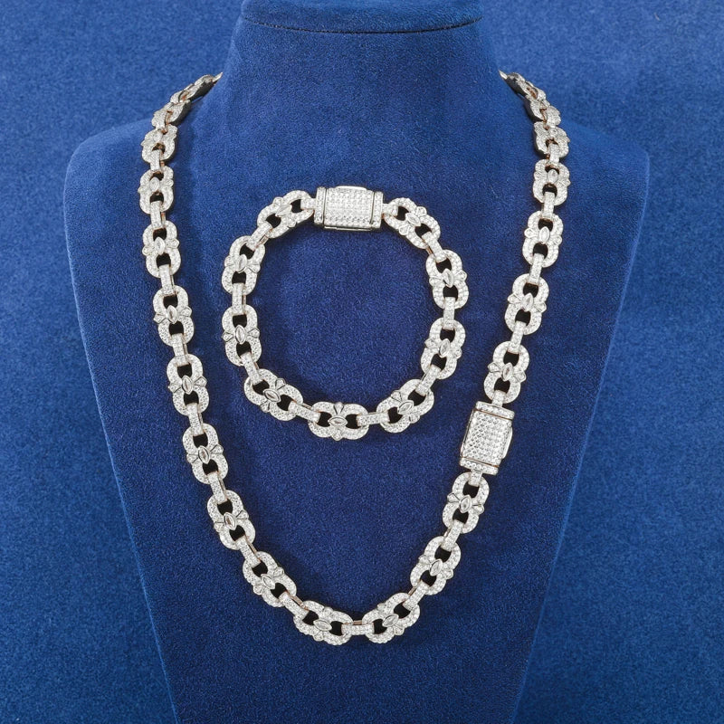 Infinity Iris | Moissanite Diamond Iced Blinged Out 925 Sterling Silver Necklace Bracelet Sets