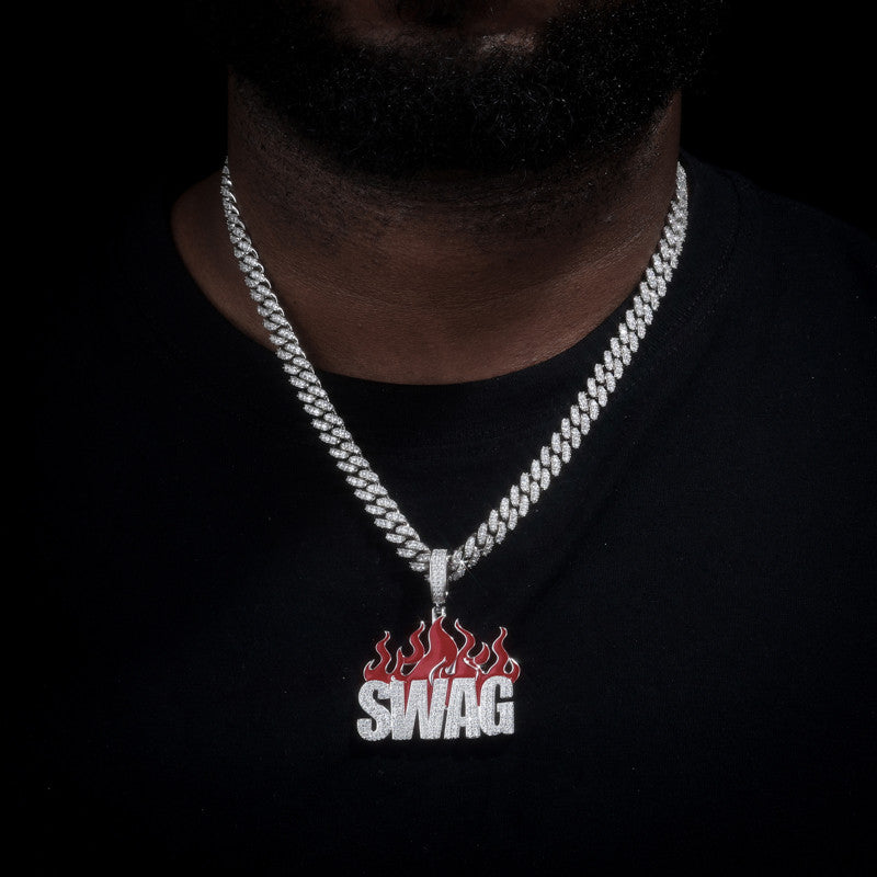 Fire Swag | 925 Solid Silver Moissanite Diamond Iced Blinged Out Hip Hop Pendant