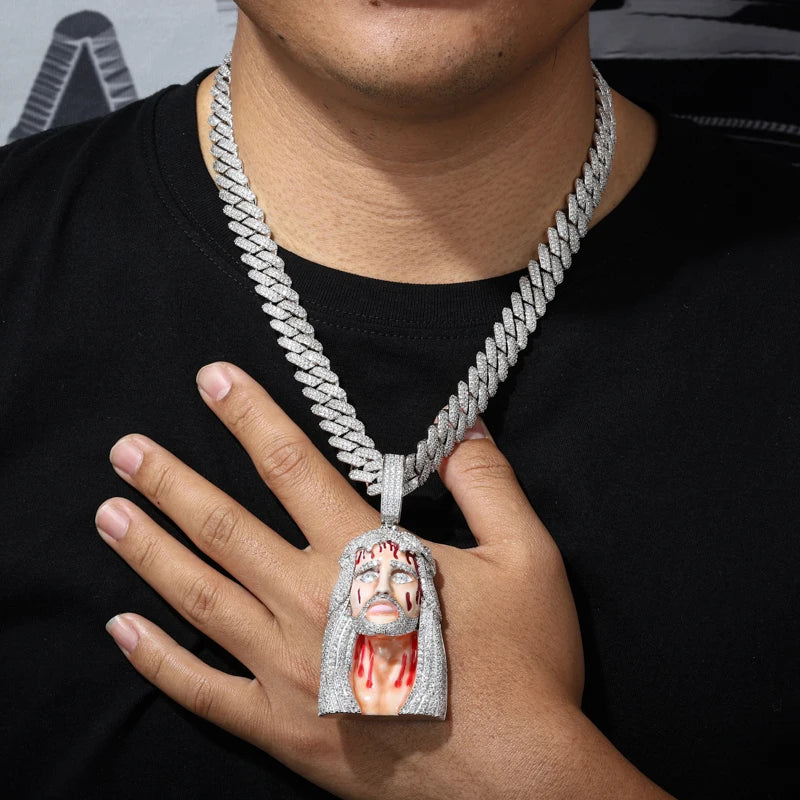 The Redeemer | Lifelike Moissanite Diamond Jesus Piece 925 Sterling Silver Iced Pendant