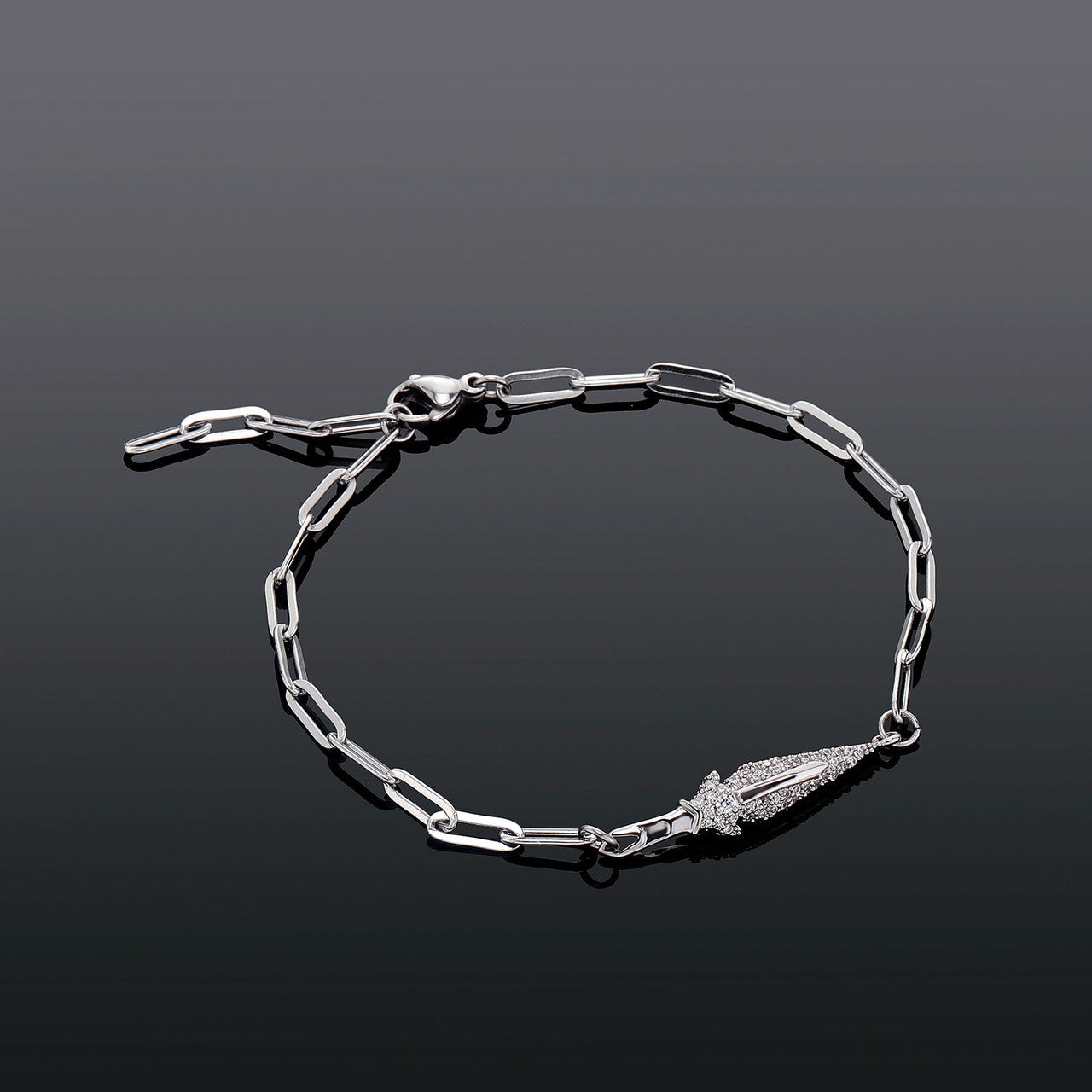 Slayer Dagger | Fashion VVS Diamond CZ Iced Blinged Out Designer Adjustable Bracelet