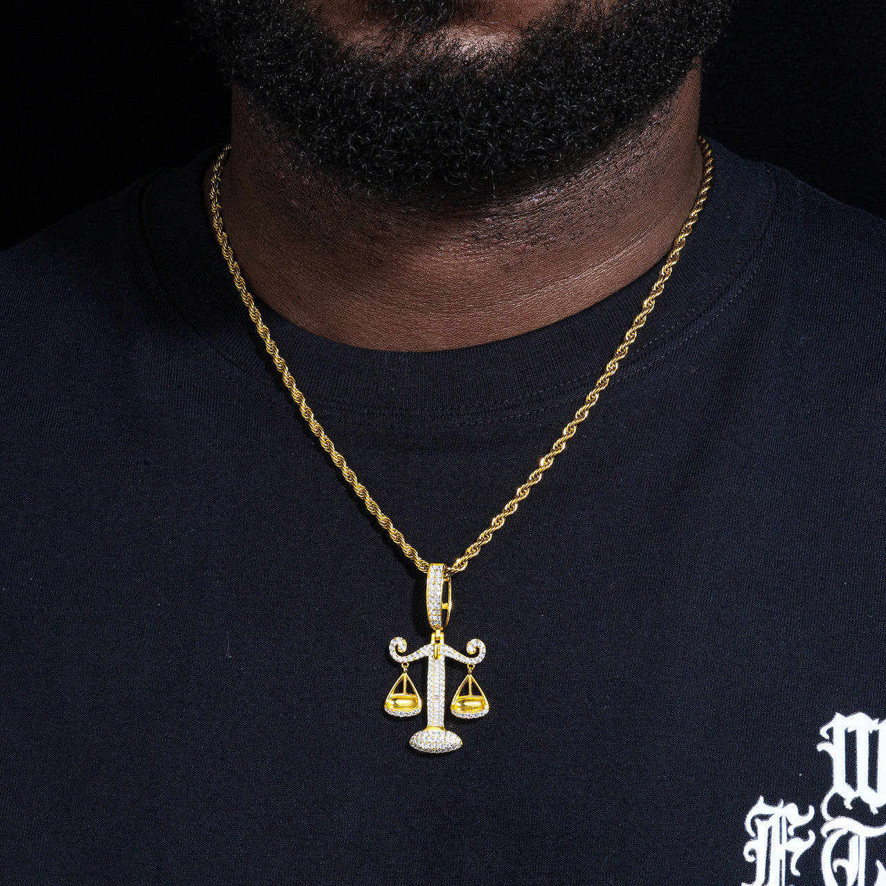 The Balanced | Solid Sterling Silver Libra Scale Moissanite Diamond Hip Hop Pendant