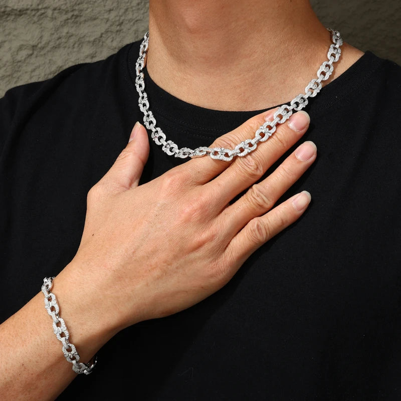 Infinity Iris | Moissanite Diamond Iced Blinged Out 925 Sterling Silver Necklace Bracelet Sets