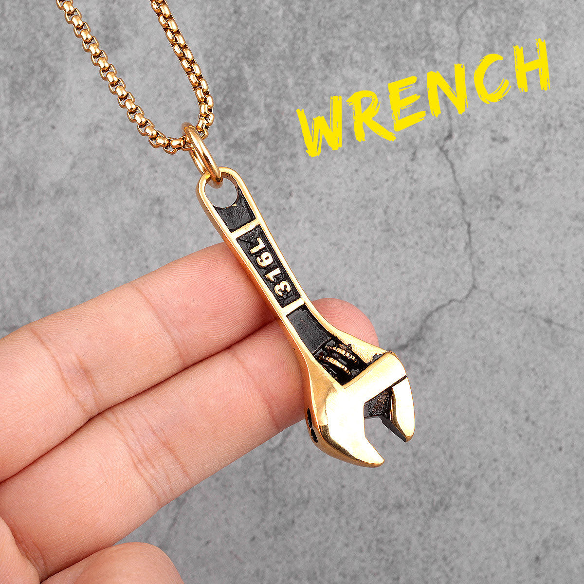 Worker Wrench | Men's Grease Monkey Adjustable Wrench Hip Hop Pendant