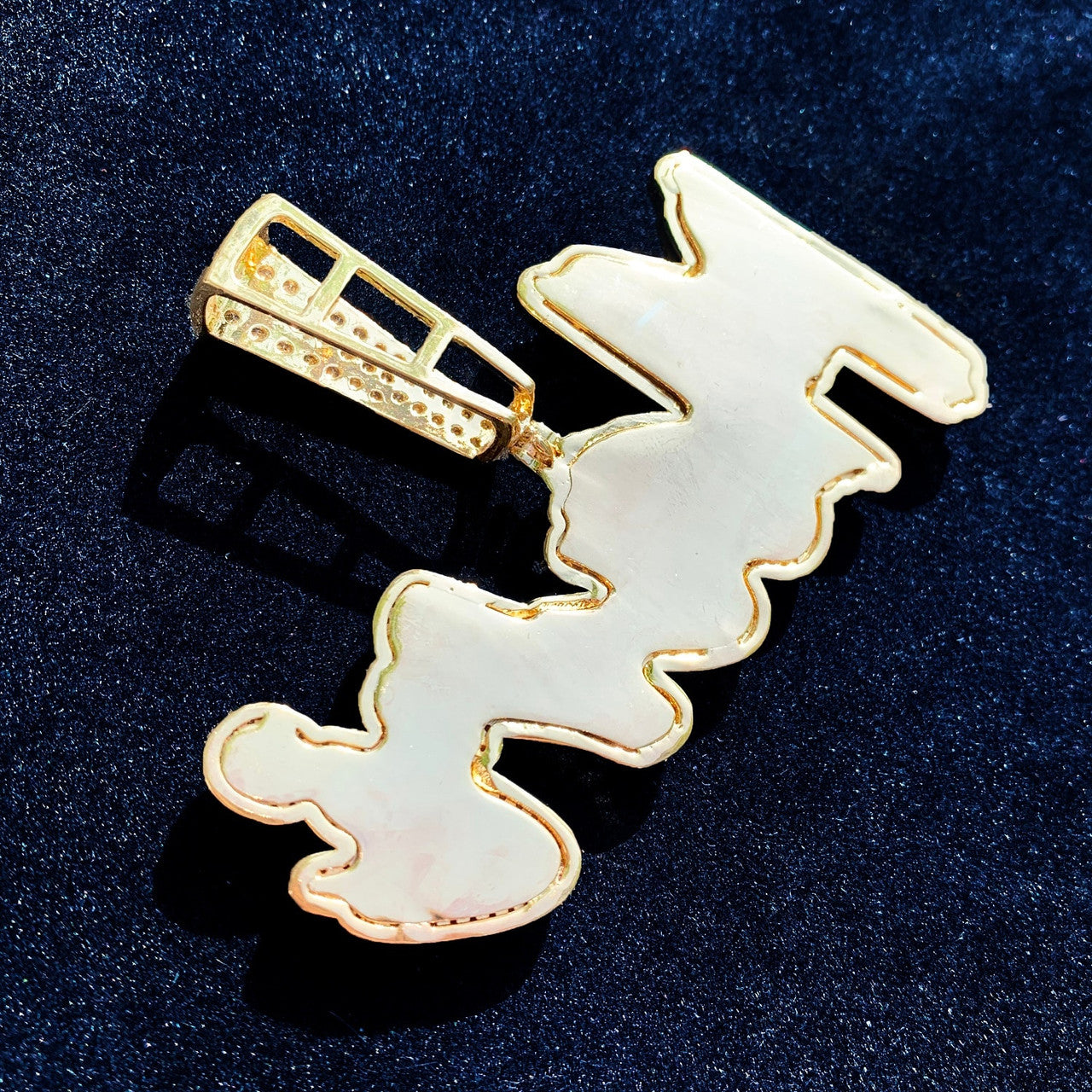 Flooded Ice Custom Brush Script Double Color Gold Silver Rose Gold Hip Hop Pendants