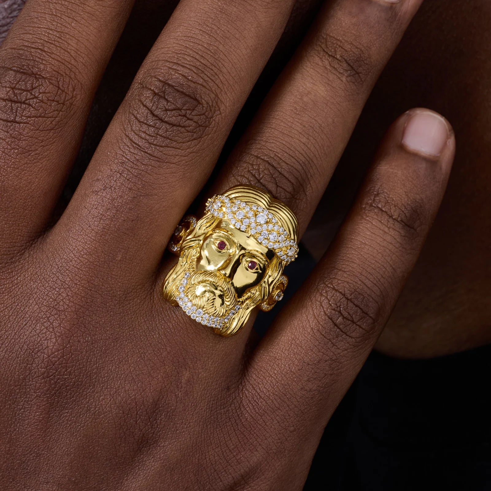 The Messiah | Solid 925 Silver VVS Moissanite Diamond Hip Hop Jesus Face Ring