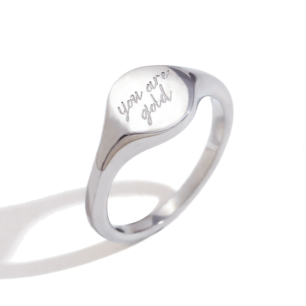 18k Gold LTJ You Are Gold Solid Stainless Steel Water Proof Rings