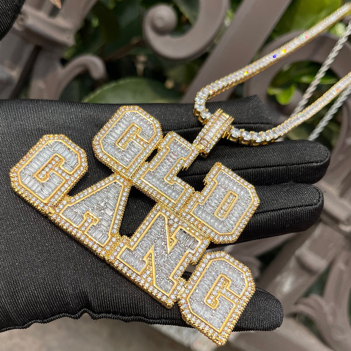 The Ice Breaker | Iced VVS Diamond CZ Baguette Blinged Out Nameplate Pendant