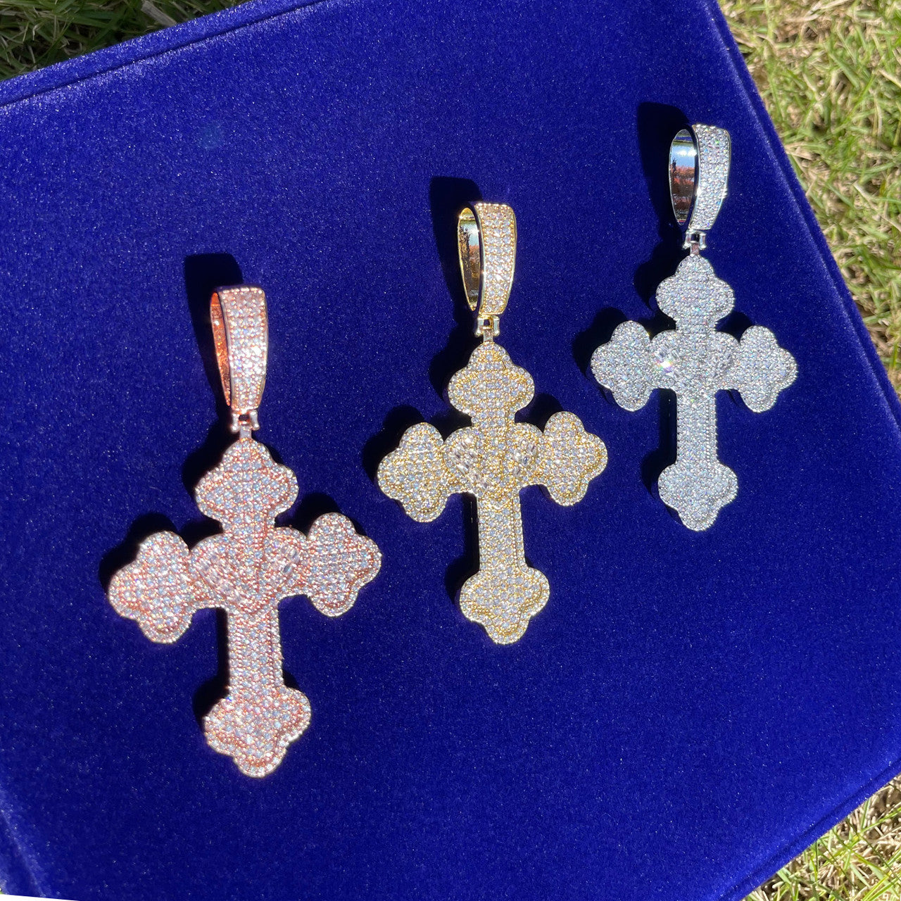 Healing Heart Cross | VVS Diamond CZ Baguette Iced Blinged Out Pedant