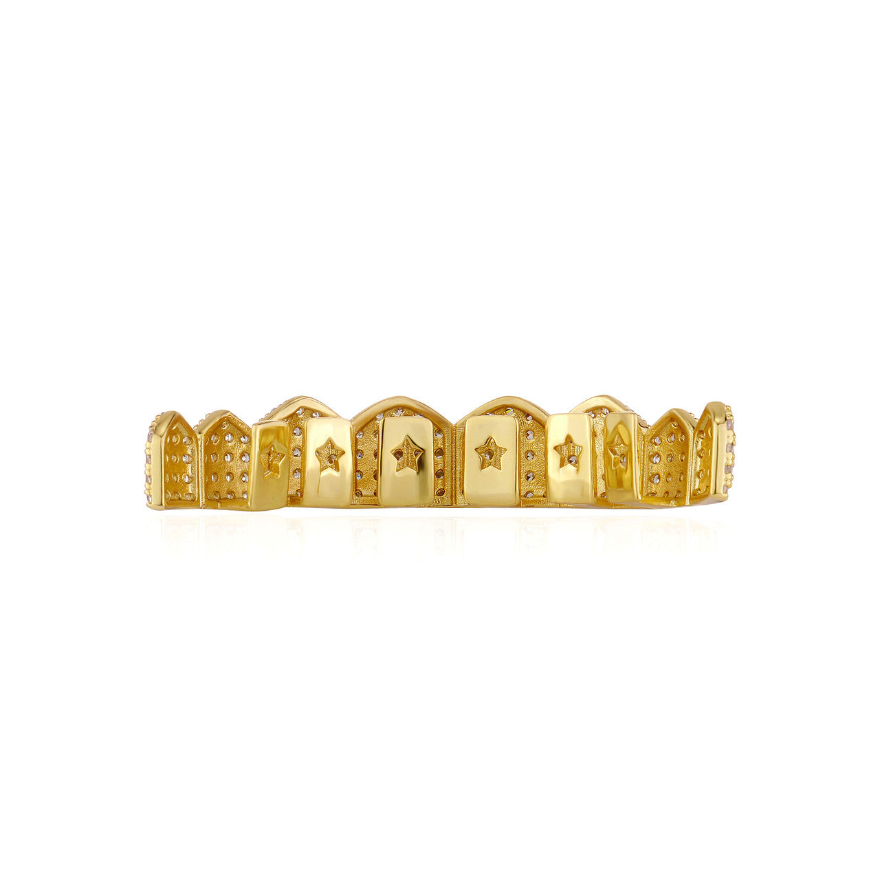WordPlay | VVS Diamond CZ 18k 925 Silver Full Iced Hip Hop Full Mouth Tooth Grillz