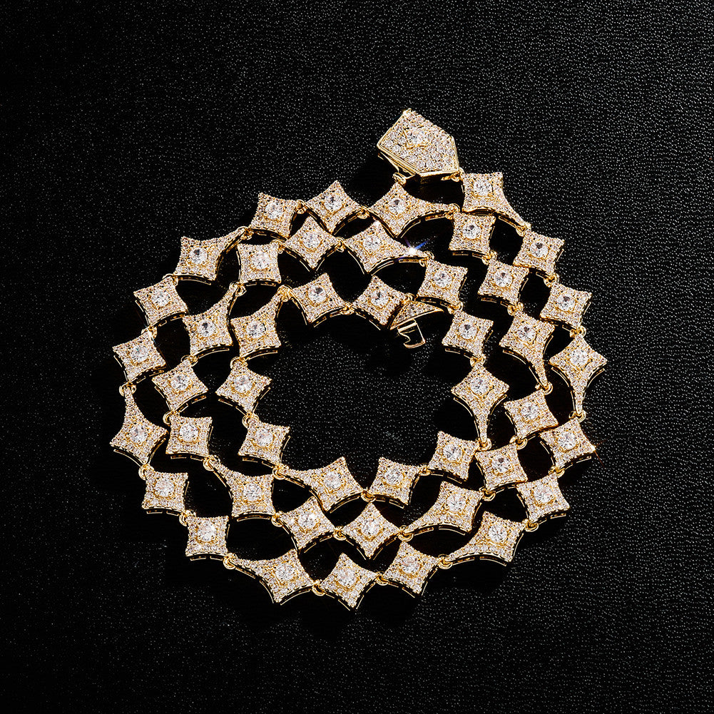 Star Dust | VVS Diamond CZ 10mm Iced Blinged Out Link Chain Necklace