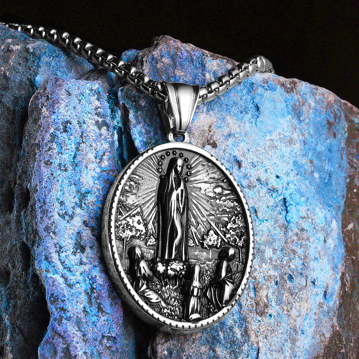 Virgin Mary | Solid Stainless Steel Christian Catholic Pendant Chain N ...