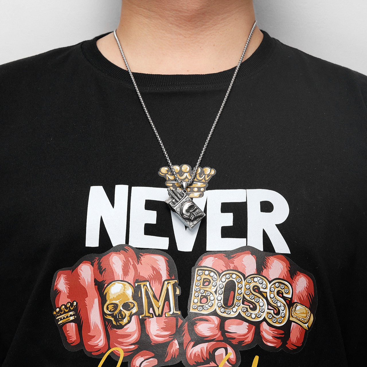 Skull Lighter Skull Smokes | No Fade Solid Stainless Steel Hip Hop Pendant