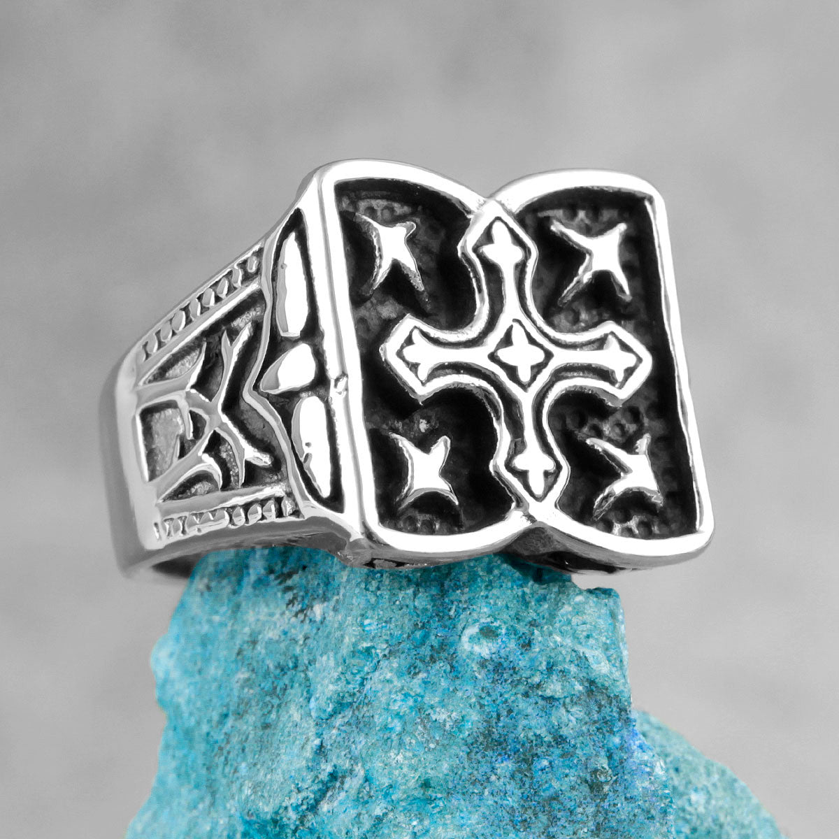 Faith | 316L No Fade Stainless Steel Talisman Faith Cross Unique Personality Rings