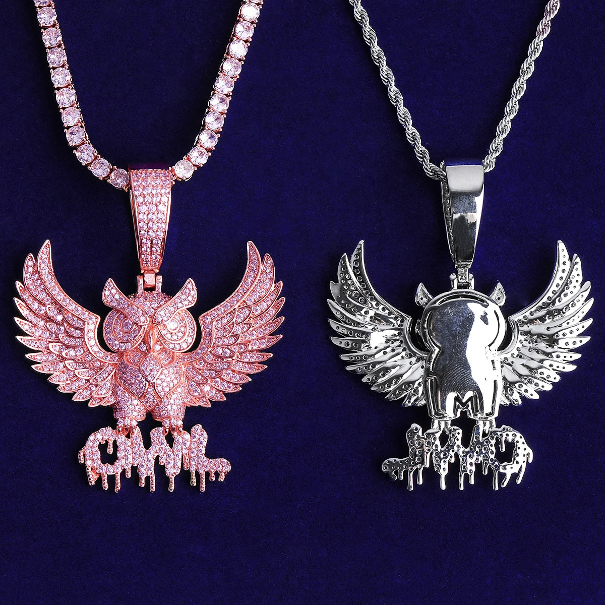 Wisdom Drip | VVS Diamond CZ Wise Owl Iced Blinged Out Pendant Chain