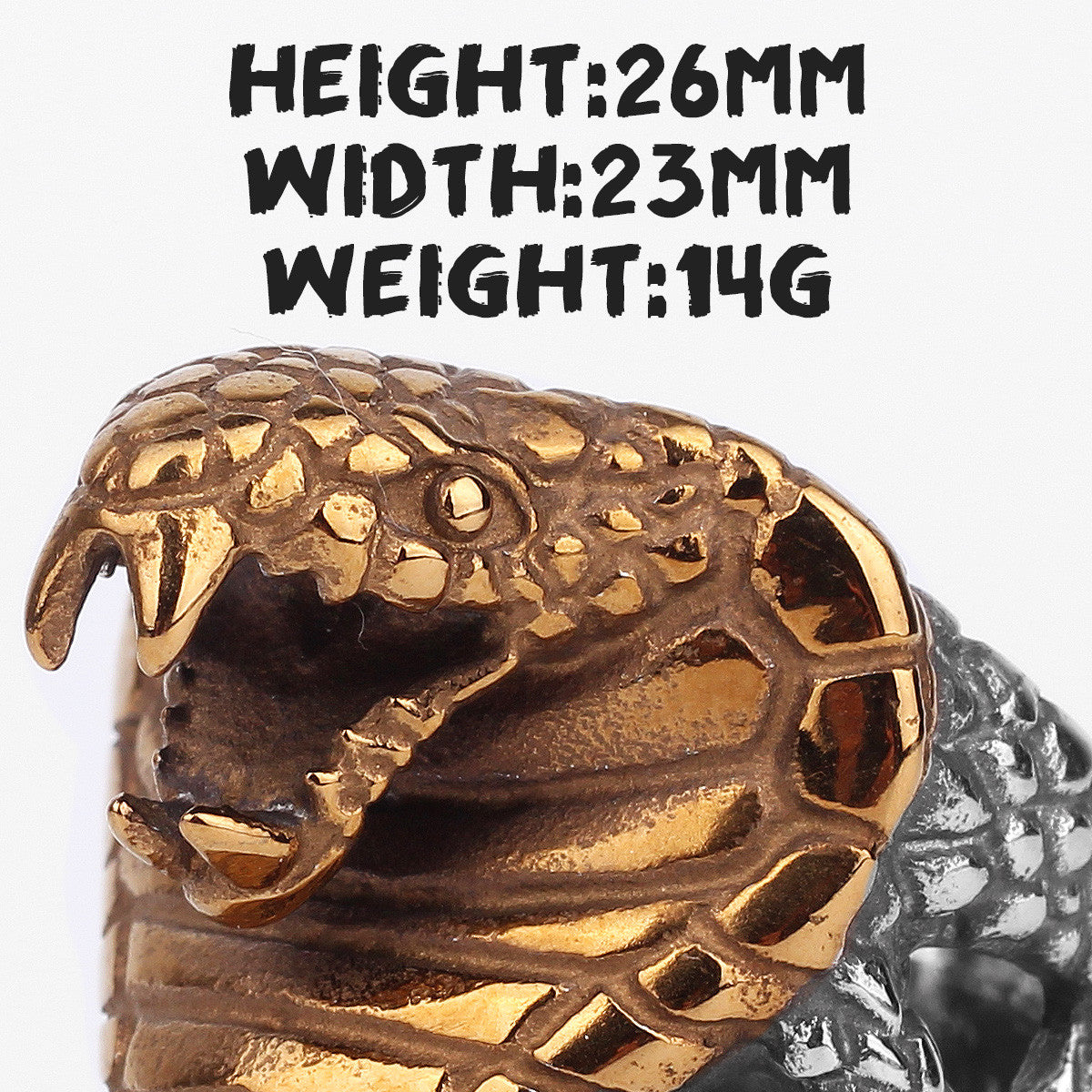 The Cobra | 316L No Fade Stainless Steel Men's Cobra Snake Biker Street Style Rings