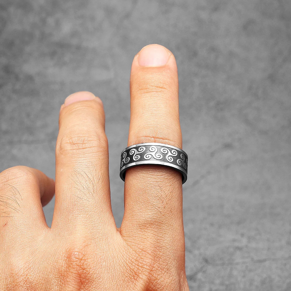 Viking Celtic Knot | Solid Stainless Steel Retro Black Designer Men Rings