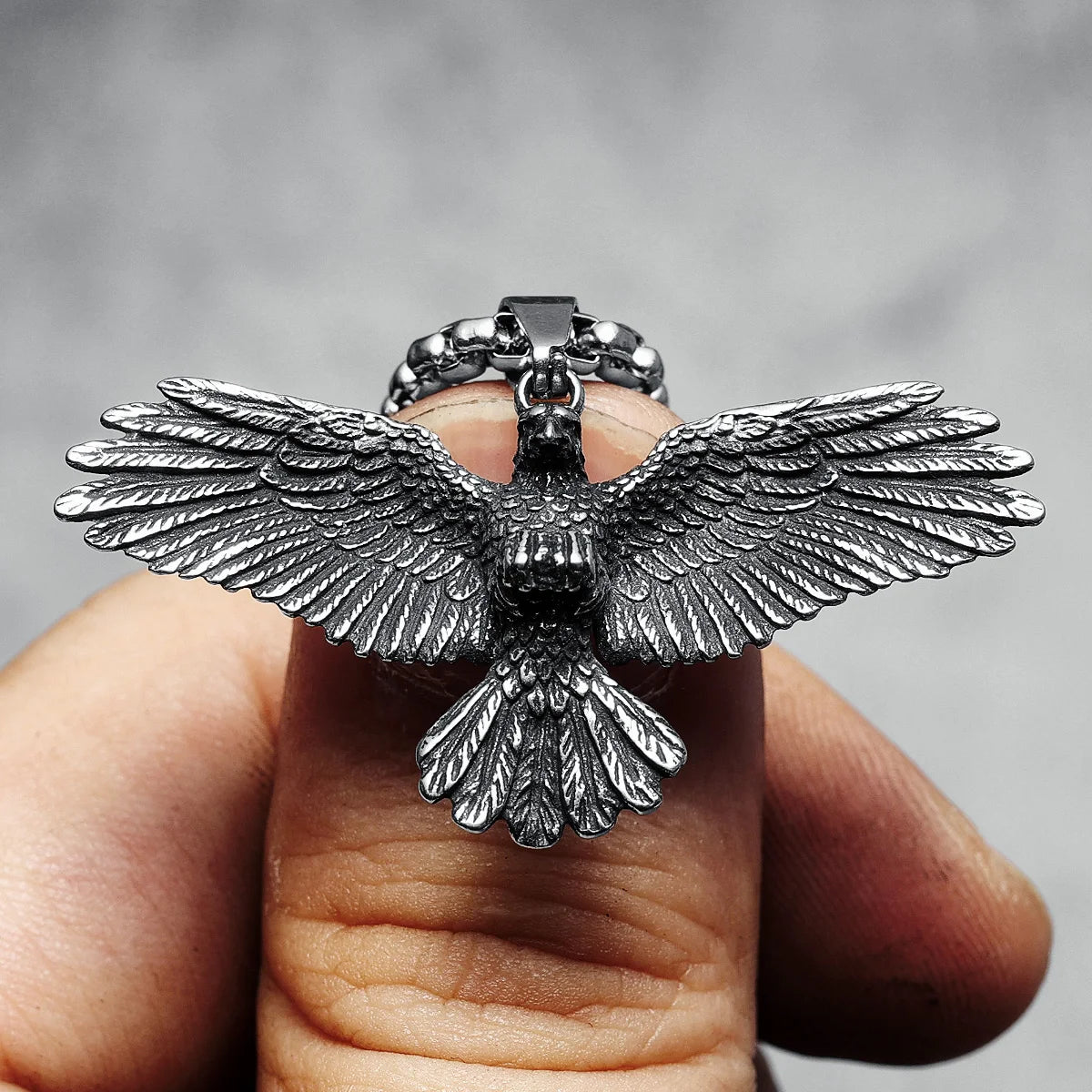 Time To Fly | Wings Spread Landing Eagle No Fade 316L Stainless Steel Street Wear Pendant