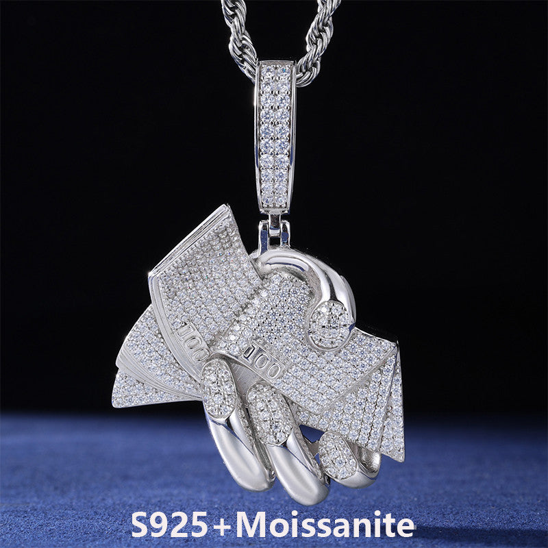 Countin Money All Day | Moissanite Diamond 18k Gold 925 Solid Silver Hip Hop Pendant