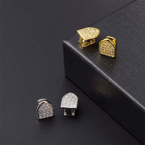 Two Fang | Iced VVS Diamond CZ Blinged Out Hip Hop 2 Piece Grillz Set