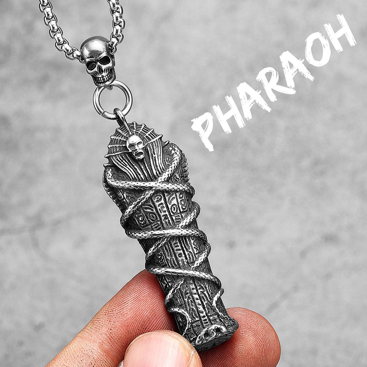 The Pharaoh | African No Fade Stainless Steel Egyptian Mummy Tomb Pendant