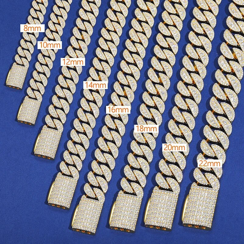 The Diamond Stepper | Moissanite Cuban Link Hip Hop 925 12mm-22mm Chains Bracelets
