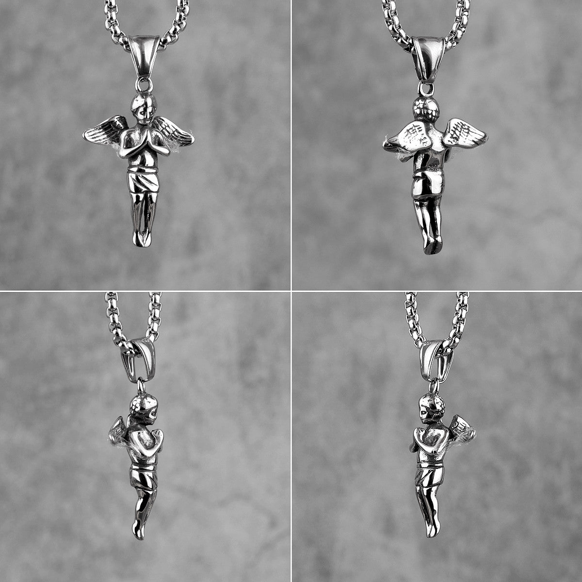 Angel Prayer Child | 316L No Fade Stainless Steel Praying Angel Spiritual Pendant