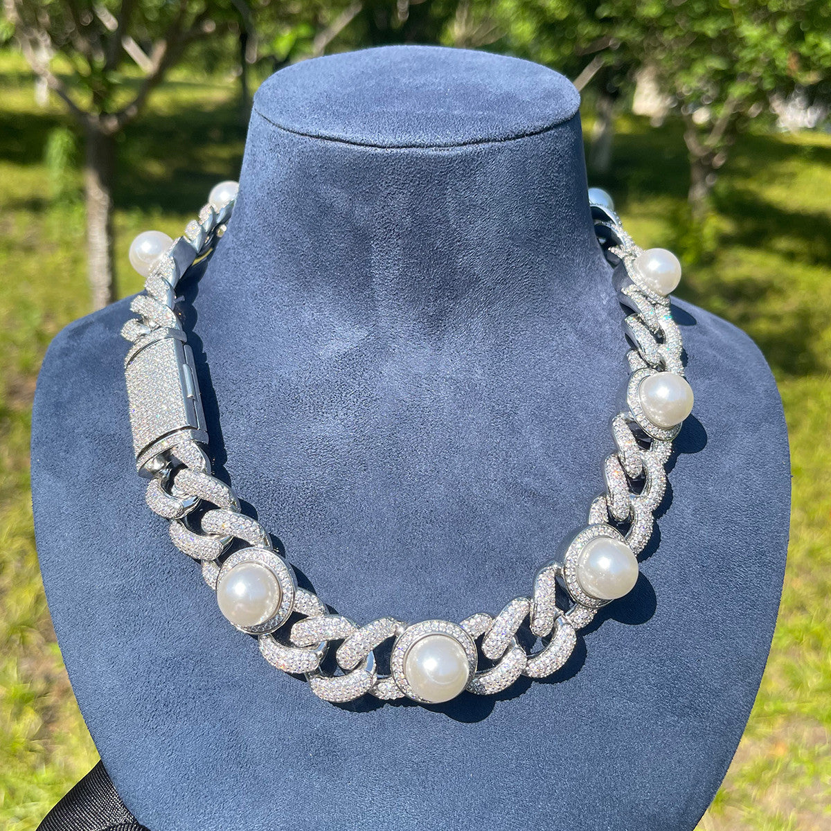 The Cuban Pearl | Hip Hop 24k 925 Silver Rose Gold Designer Chain Necklace