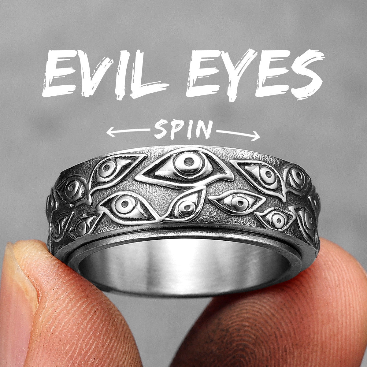 Devil Evil Eye | 316L No Fade Stainless Steel Multi Eyes See All Street Wear Unique Ring