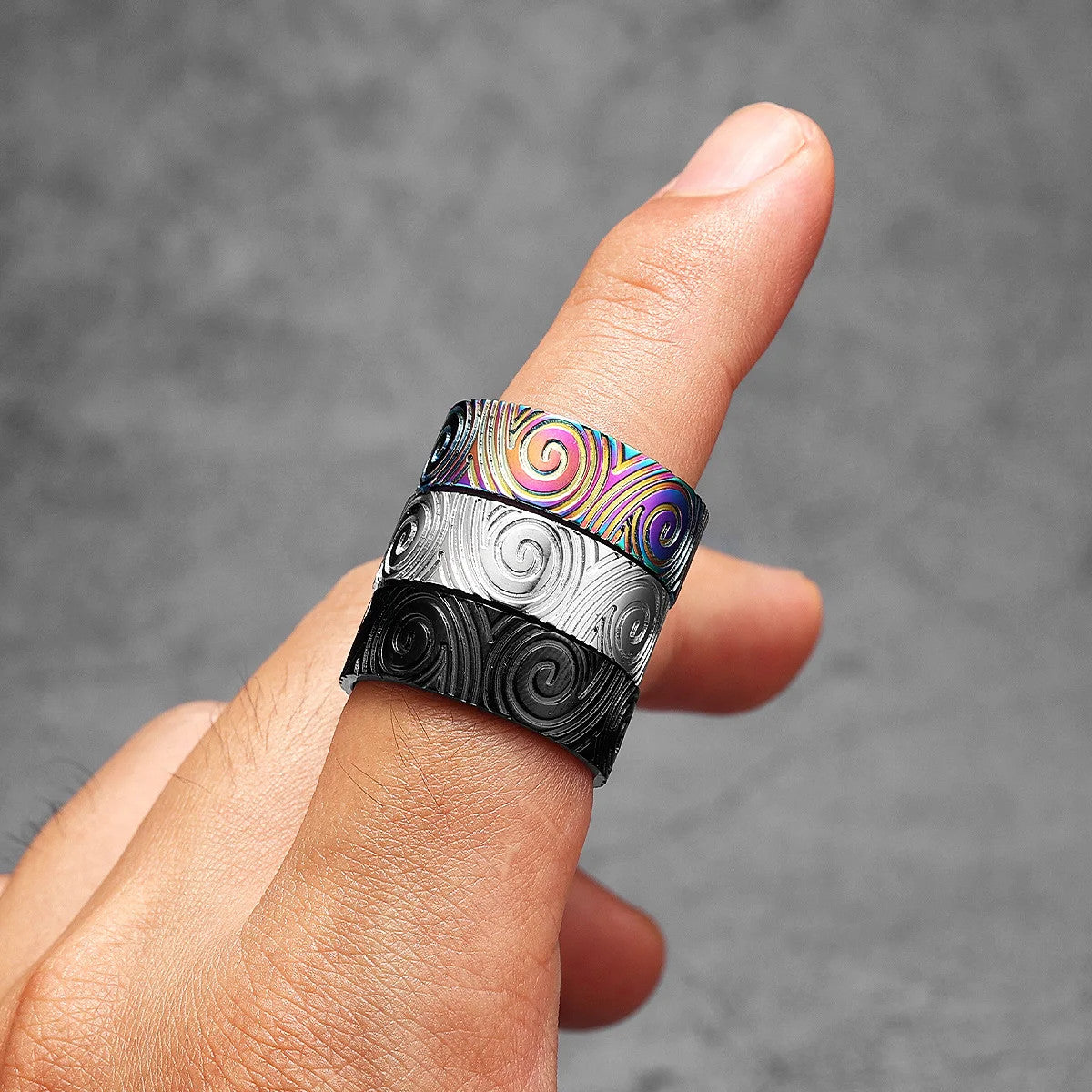 Swirl | Designer No Fade Stainless Steel Unique Personality Street Wear Rings