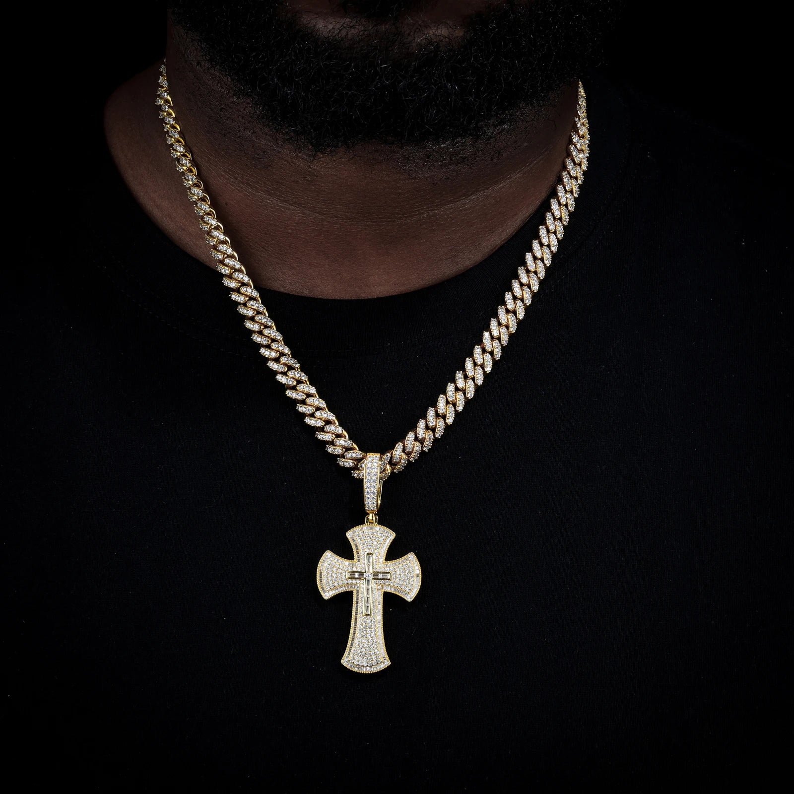 Baguette Luxury | Moissanite Diamond Solid Silver Hip Hop Cross Pendant