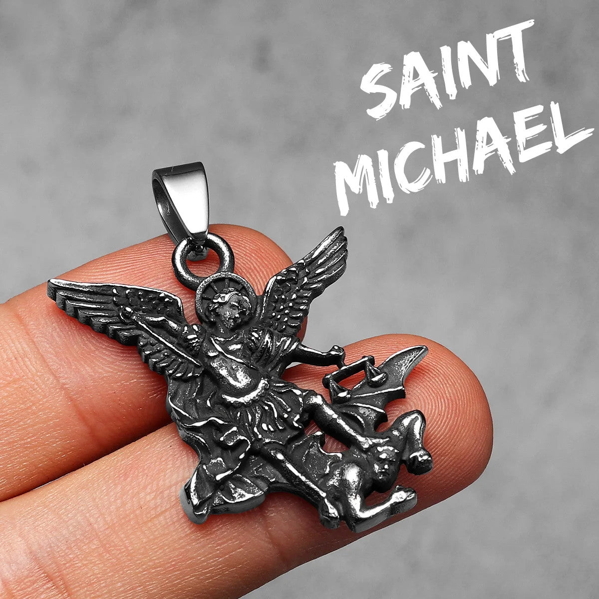 Saint Michael | Satan Under My Feet Solid Stainless Steel Religious Pendant