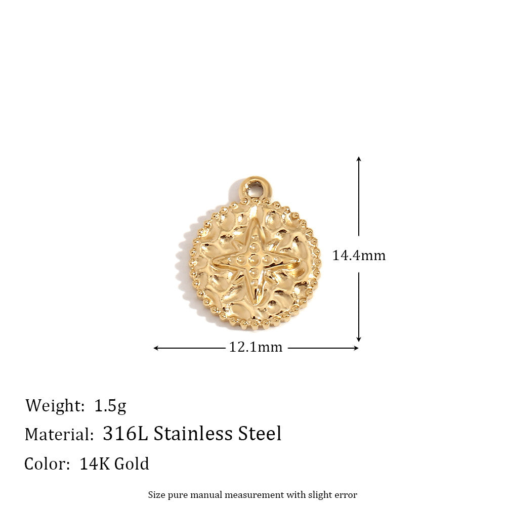 Ladies DIY 18k Gold Over No Fade Solid Stainless Steel Perforate 3D Buckle Pendants