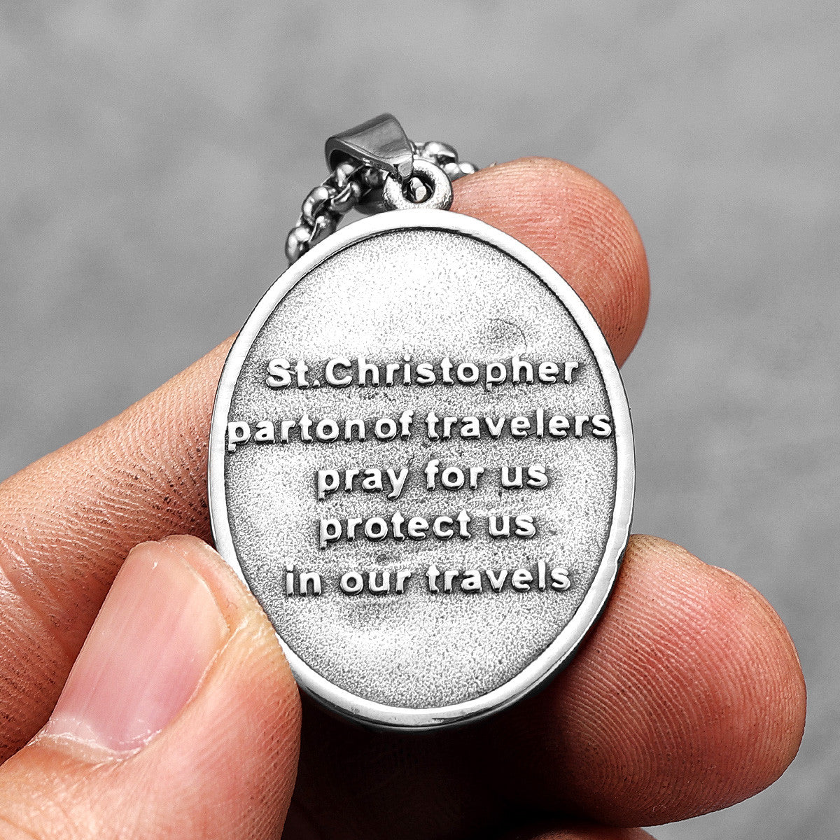 Men's St Christopher Carrying Christ No Fade Stainless Steel Casual Spiritual Pendants