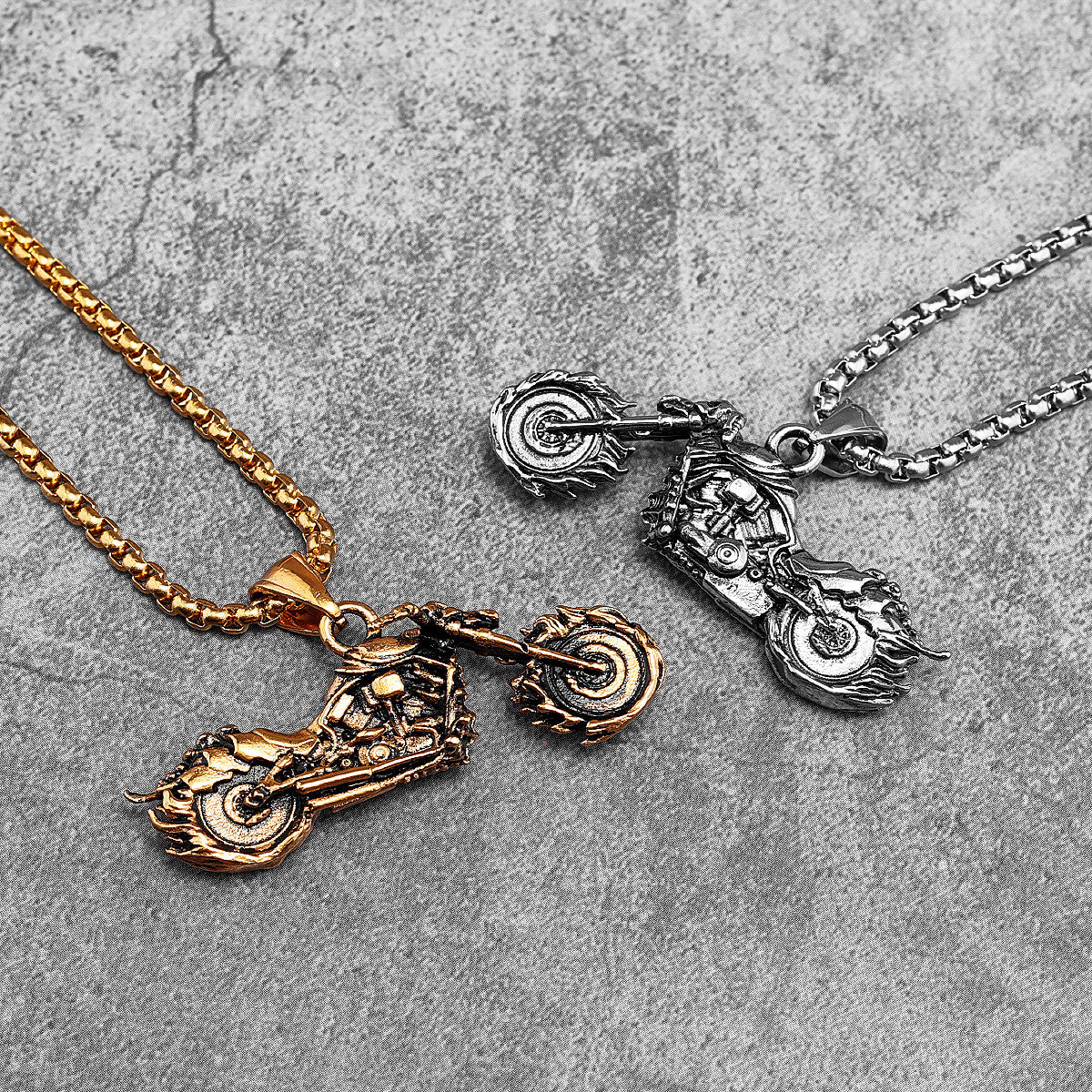 Ghost Rider | Street Wear No Fade Stainless Steel Motor Cycle Bike Pendant Chain Necklace