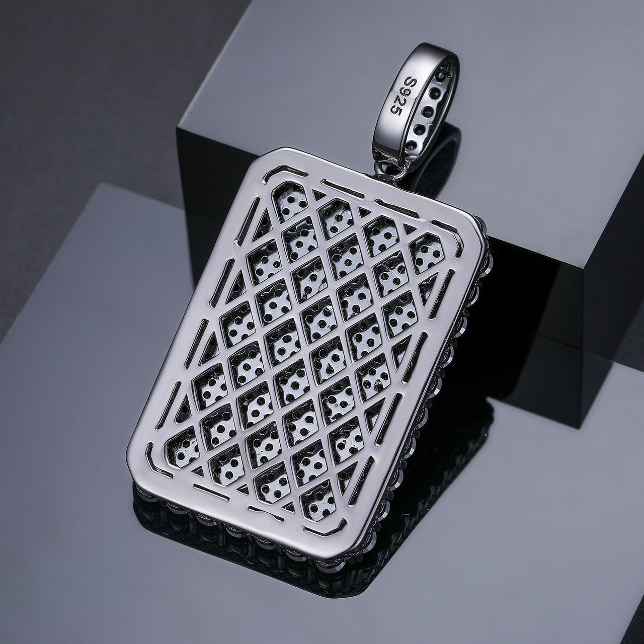 All Black Everything | Moissanite Diamond 925 Silver Iced Blinged Out Dog Tag Hip Hop Pendant