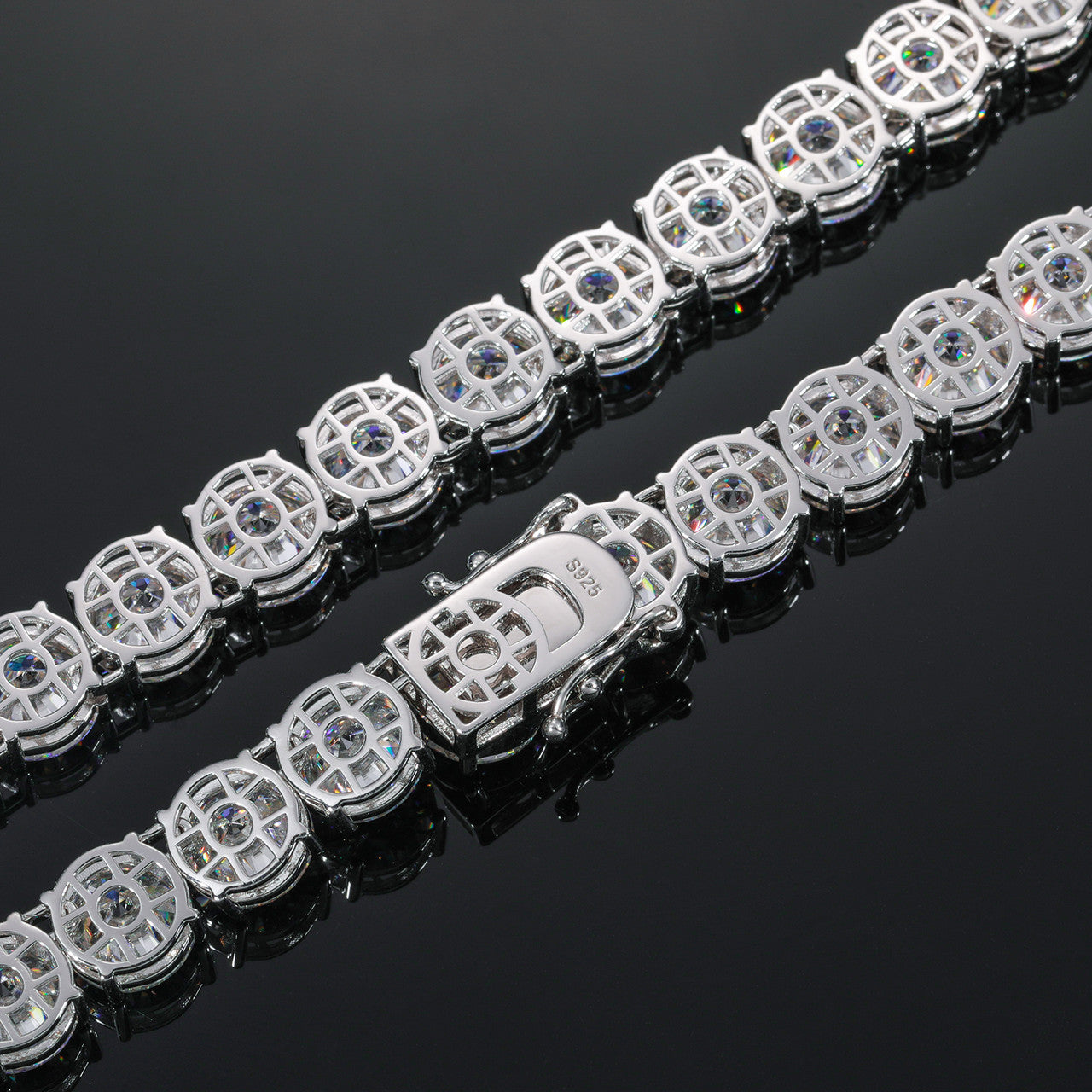Moon Rocks | 10mm Moissanite Diamond Iced Blinged Out Tennis Link Chain Bracelets