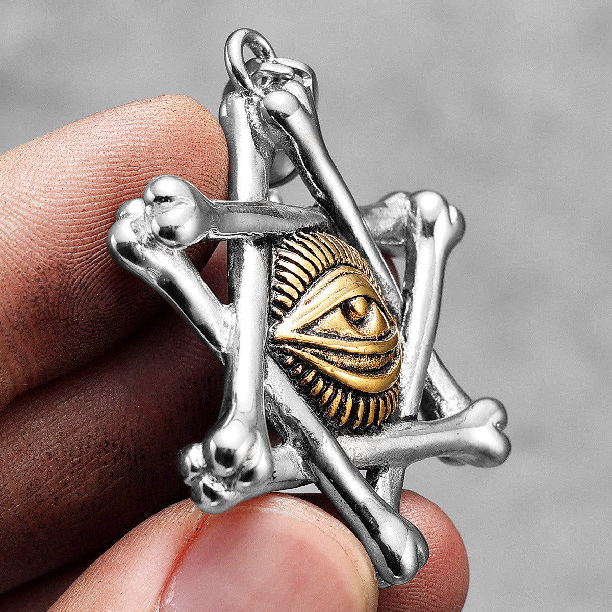 Eye Of Horus | No Fade Solid Stainless Steel Bone Star Eye Hip Hop Pendant