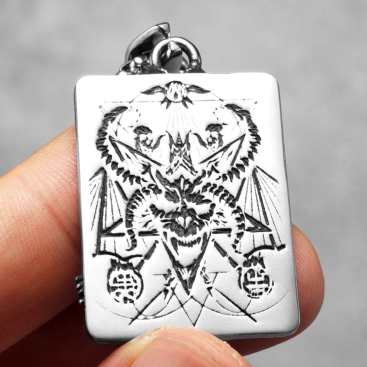 Fallen Angel | 316L No Fade Solid Stainless Steel Devil Satan Amulet Hip Hop Pendant