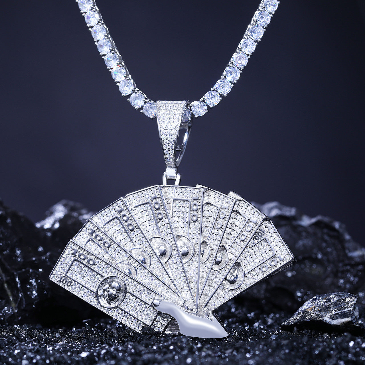 Big Money Grip | Sterling Silver VVS Diamond Holding 100's Hip Hop Pendant