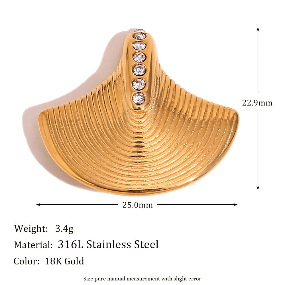 18k Gold Moon Starfish Imitation Pearl Heart Shell Stainless Steel Brooches