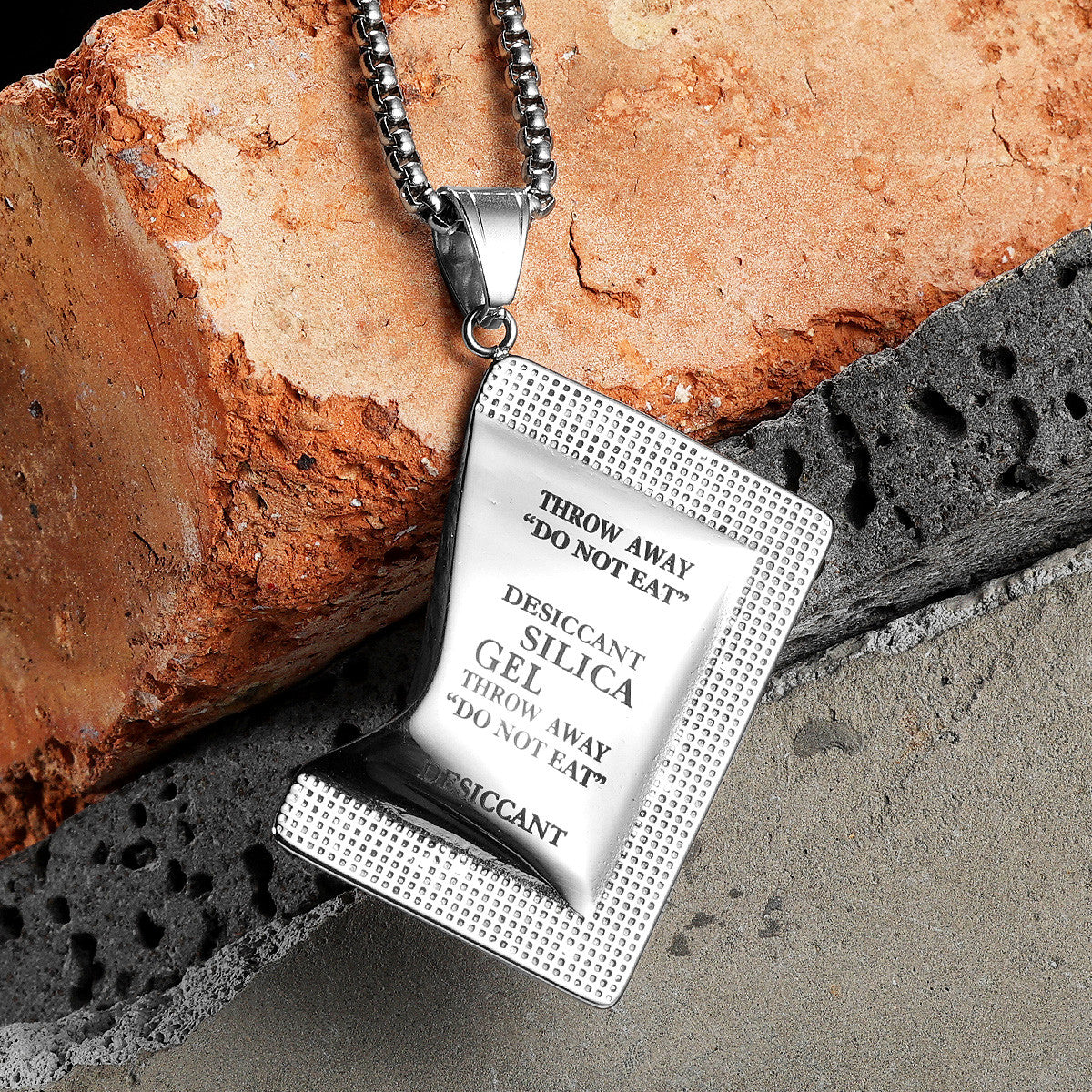 Desiccant | 316L No Fade Stainless Steel Unique Personality Street Wear Pendant