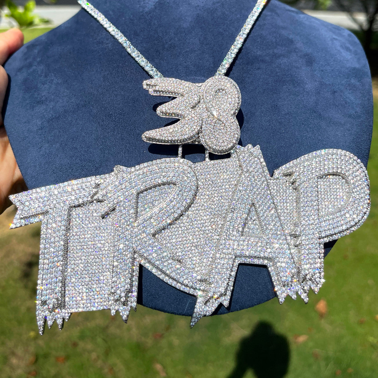 Fast Money | Iced Graffiti Letters Hip Hop Custom Made Nameplate Hip Hop Pendant