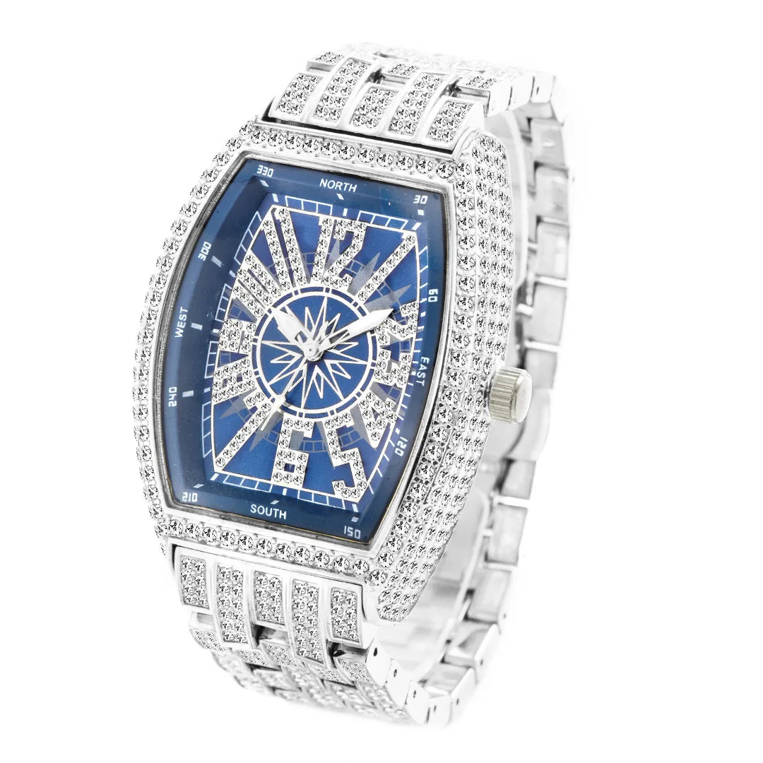 Navigation | VVS Diamond CZ Night Star Sky Compass Hip Hop Iced Blinged Out Watch