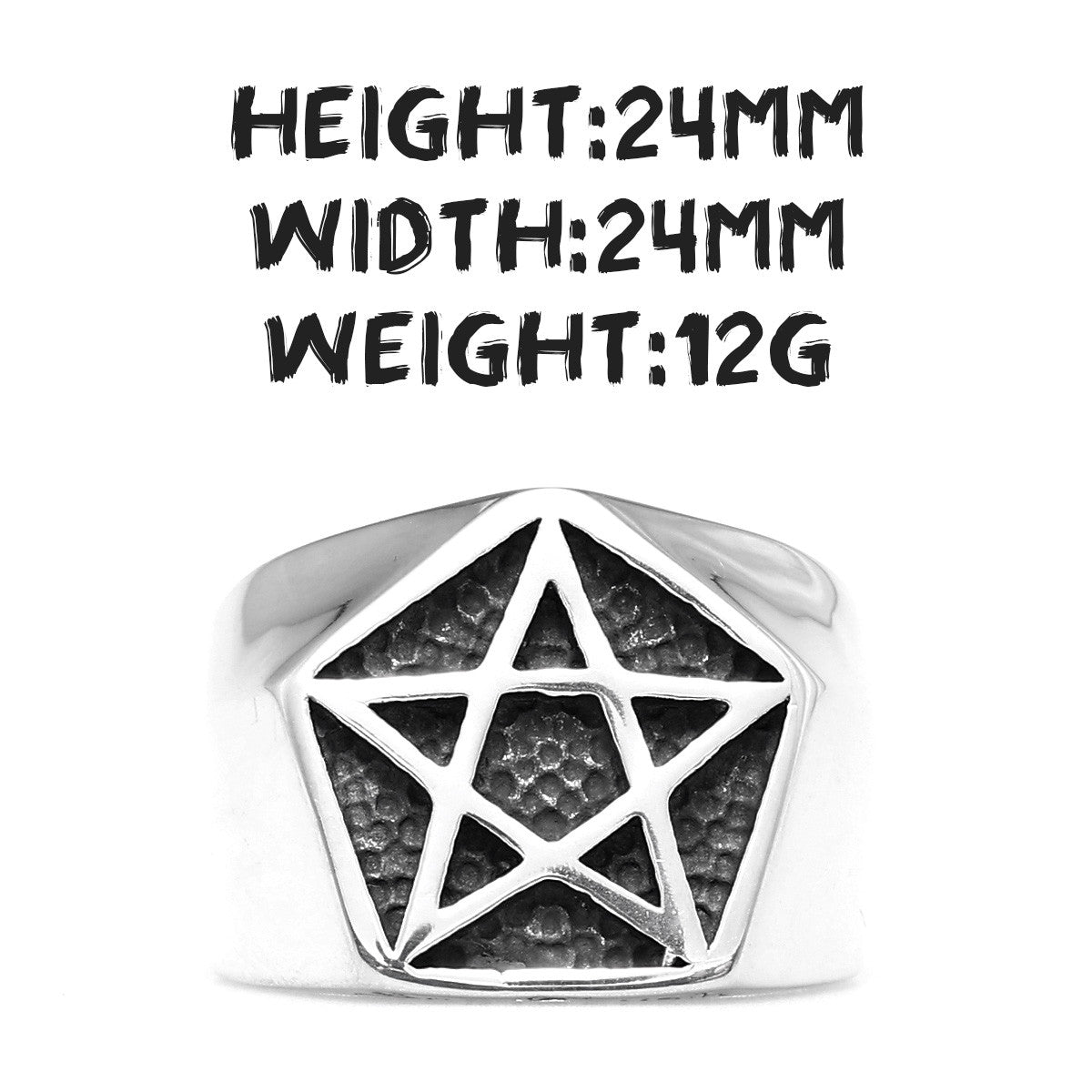Pentagram | 316L No Fade Stainless Steel Mens Unique Personality Rings