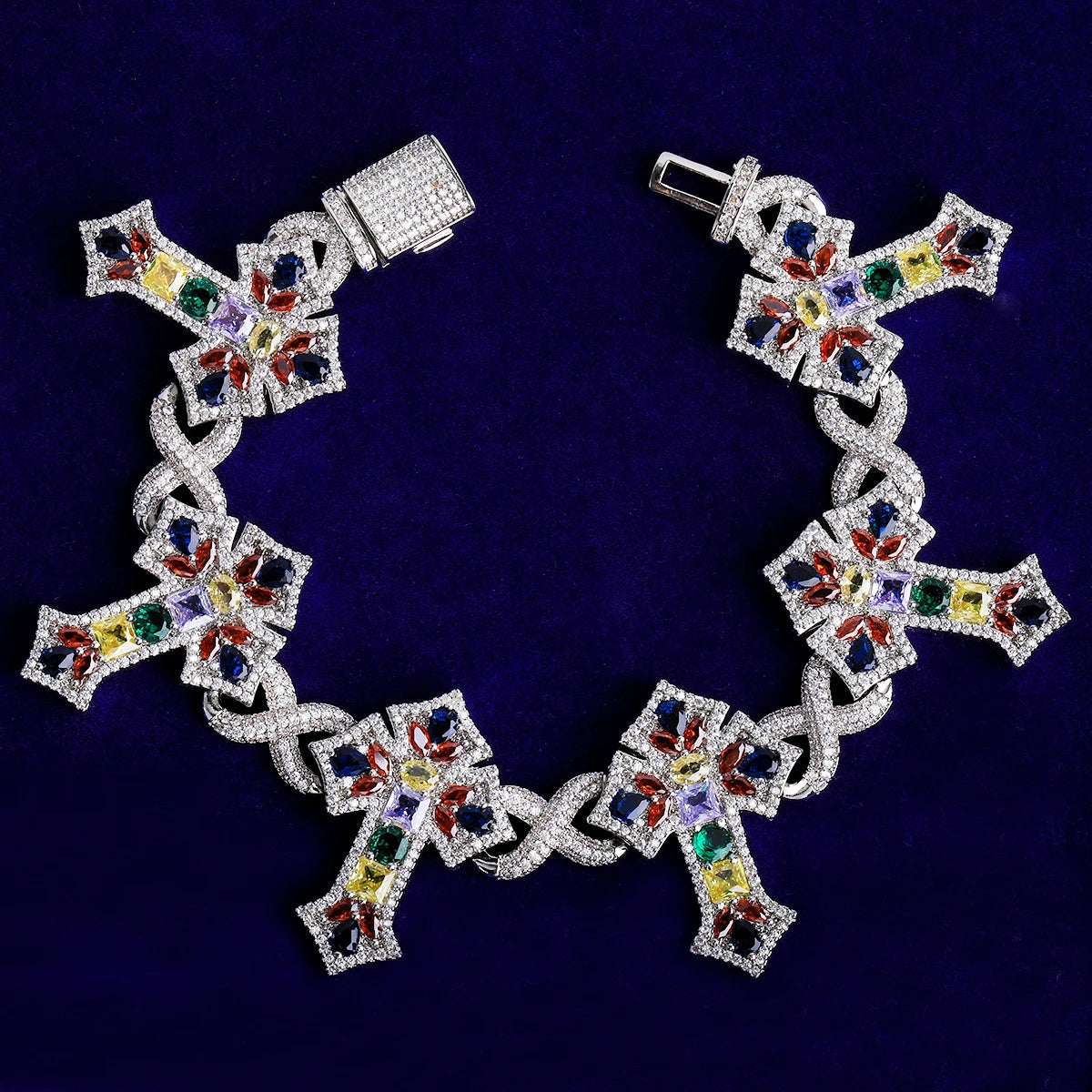 Star Fort Cross | VVS Diamond CZ Gemstone 5A+ Hip Hip Iced Blinged Out Bracelets