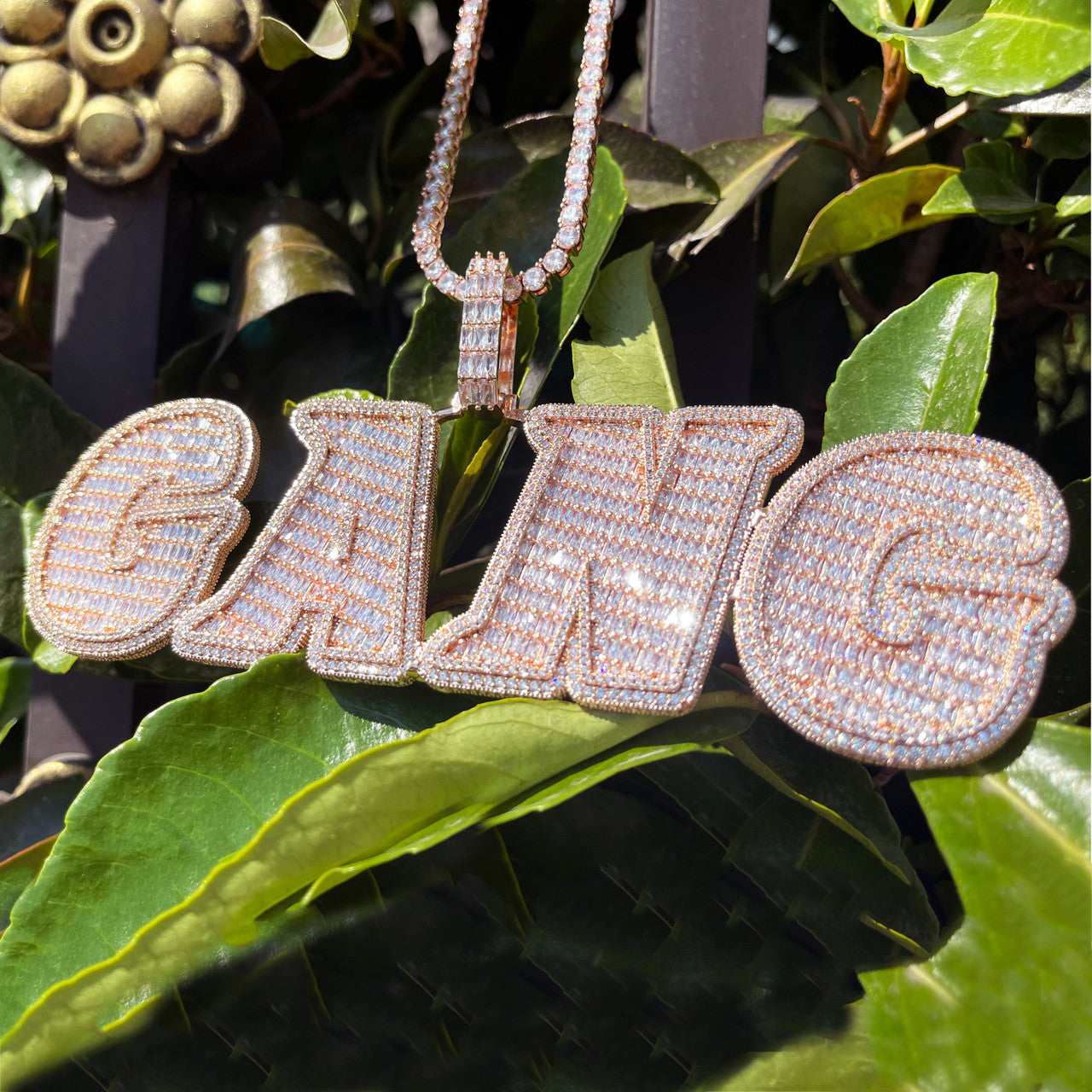 Street Tag | Four Prong Iced Baguette Custom Made Nameplate Hip Hop Pendant