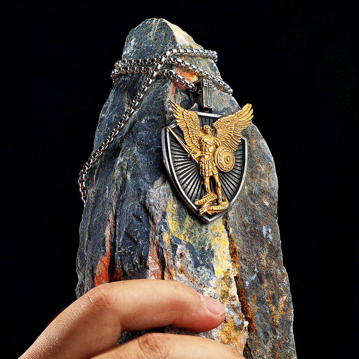 Saint Michael | 316L Stainless Steel Archangel Guardian Shield or Protection Pendant