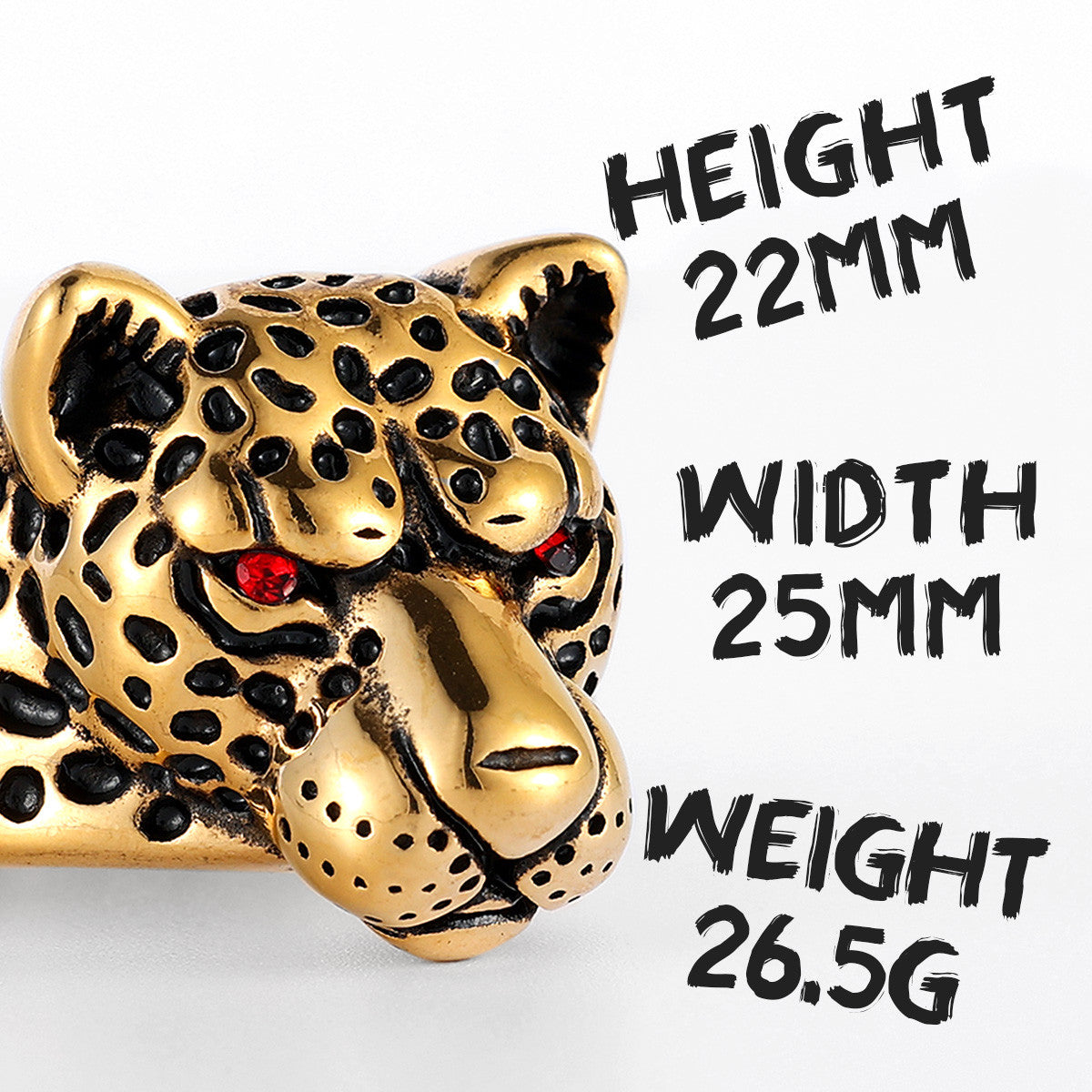 Jaguar | 14k Gold over No Fade 316L Stainless Steel Mens Hip Hop Rings