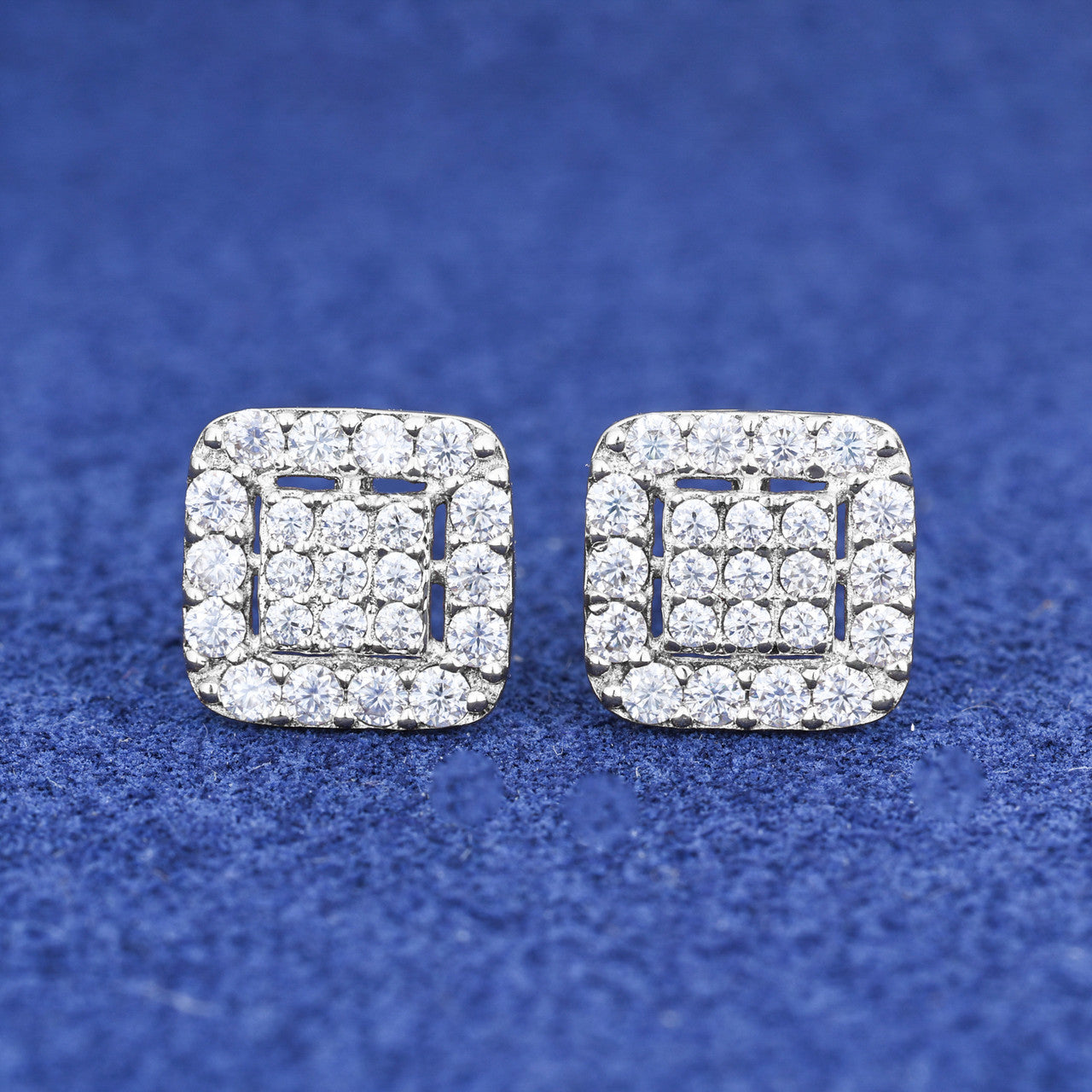 Tic Tac Toe | Genuine Moissanite VVS Diamond 9 Cut 10k Gold Iced Blinged Out Earrings