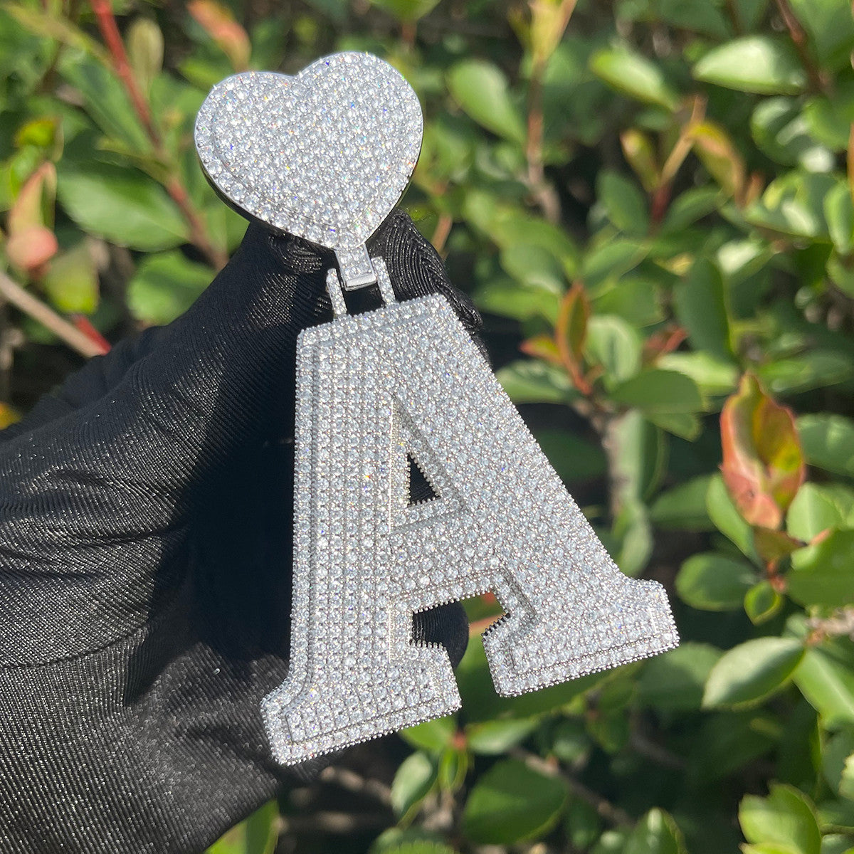 Regal Love | Ladies Custom Heart Bail Initial Iced Pendant Necklace